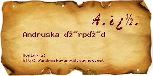 Andruska Árpád névjegykártya